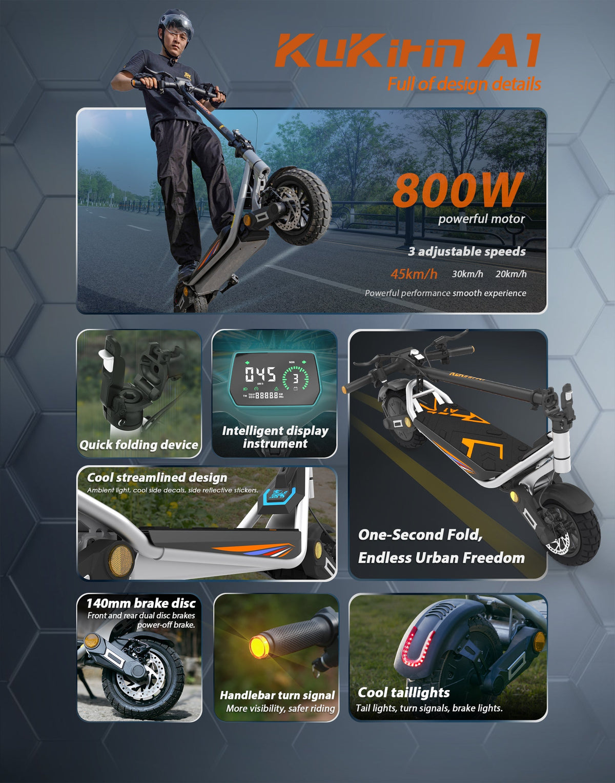 KuKirin A1 Electric Scooter detail image 3